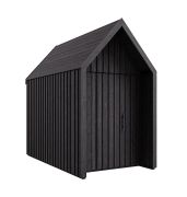 Geräteschuppen / Gerätehaus | Schwarz | Grundfläche: 4,64 m² | Skandinavischer Style | Außenmaßen: 162,4 x 285,7 cm | Satteldach | Malmö 05 | Fichtenholz