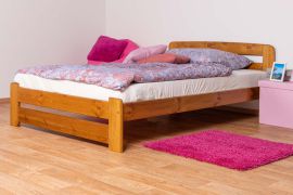 Kinderbett / Jugendbett Kiefer Vollholz massiv Eichefarben A7, inkl. Lattenrost - Abmessungen: 120 x 200 cm
