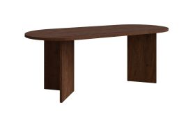 Esstisch Iraklia 01, Farbe: Nuss, aus hochwertigen Material, Maße: 204 x 90 cm, ovale Form, für Esszimmer