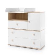 Wickelaufsatz für Kommode Asbeek 04 in Weiß, 10 x 54 x 72 cm