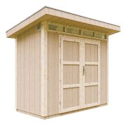 Steiner Shopping Gerätehaus Heidenreichstein mit Doppeltür, Natur, inkl. Bitumenschindeln und Fußboden, Nutzfläche: 2,95 m², 118 x 250 cm, 10 mm Wandstärke, Luftgitter
