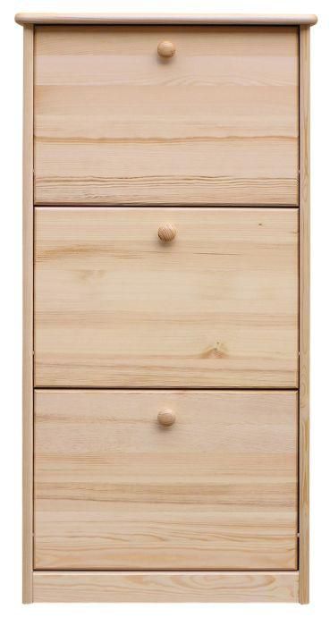 Schuhschrank Schuhkommode Holz massiv, Farbe: Natur 115x58x30 cm, für Garderobe, Vorzimmer, Flur