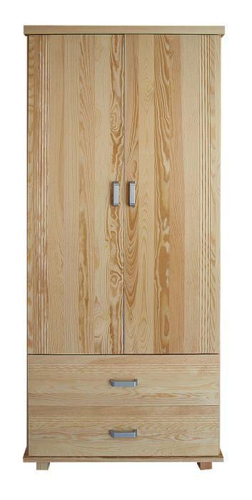 Massivholz-Kleiderschrank Kiefer Natur 195x80x59 cm