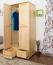Kleiderschrank Holz natur 012 - Abmessung 190 x 90 x 60 cm (H x B x T)