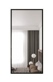 Eleganter Spiegel Mönch 03, Farbe: Schwarz matt - Abmessungen: 60 x 140 cm (H x B)
