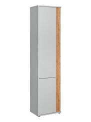 Schmales Regal mit fünf Fächern Susort 06, Farbe: Eiche Artisan / Grau - Abmessungen: 198 x 49 x 35 cm (H x B x T)