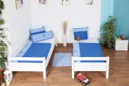 weißes Kinder Etagenbett - Buche massiv 90x200 cm, teilbar auf 2 Betten