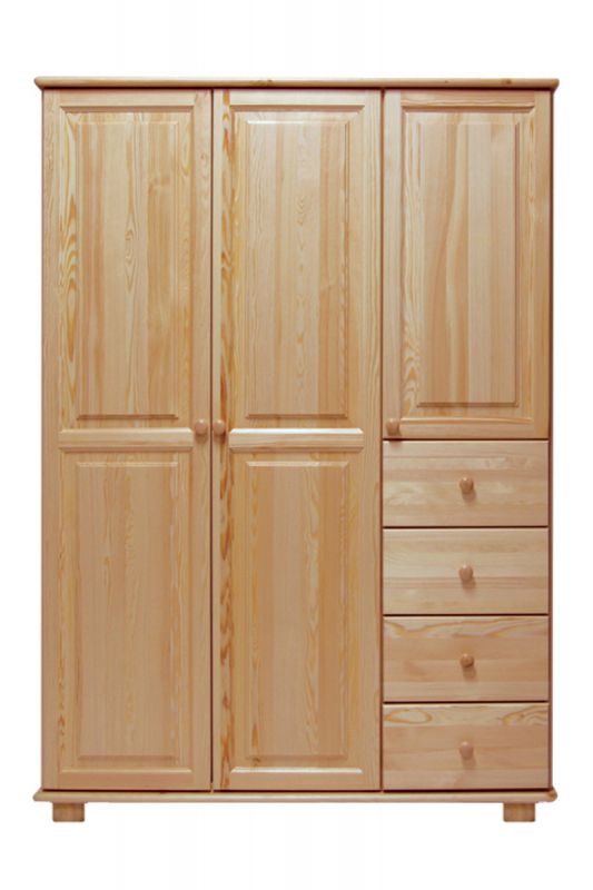 Kleiderschrank Holz natur 018 - Abmessung 190 x 133 x 60 cm (H x B x T)