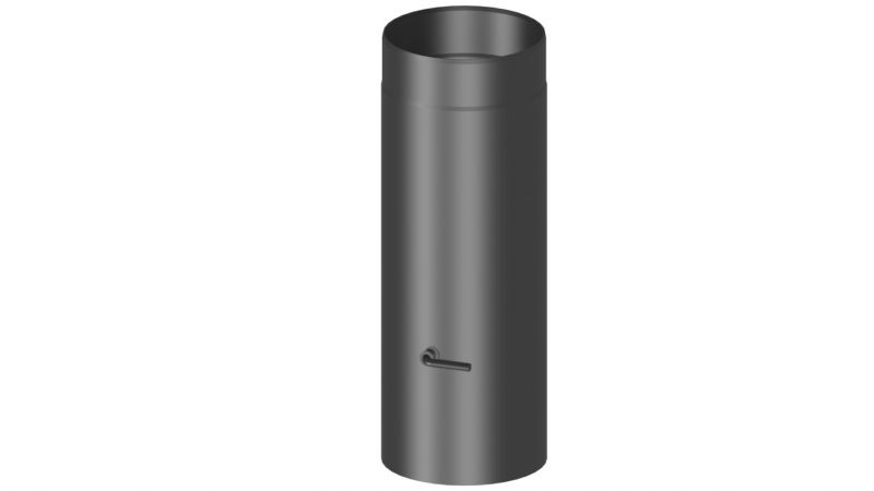 Rauchrohr mit Drosselklappe Länge 500 mm - Durchmesser: 120 mm, Farbe: Grau