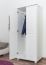 Kleiderschrank Kiefer Vollholz massiv weiß lackiert 008 - Abmessung 190 x 80 x 60 cm (H x B x T)