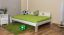 Einzelbett / Gästebett Kiefer Vollholz massiv weiß lackiert A10, inkl. Lattenrost - Abmessung 140 x 200 cm