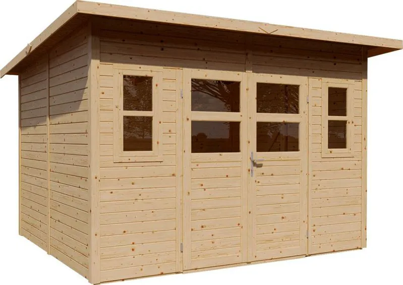 Holz-Gartenhütte 2,44 x 2,92 Meter (inkl. Dach) | Natur | Pultdach Abbildung