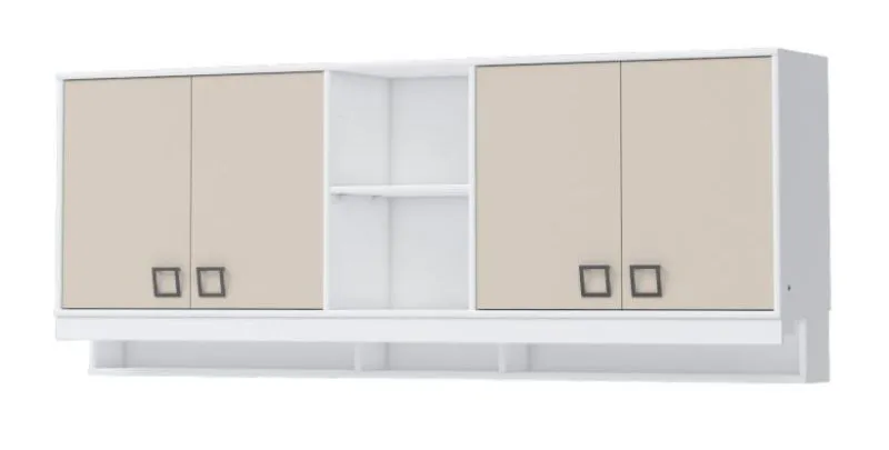 Schrank Hängeschrank Wandschrank Kinderzimmer Weiß 82x209x37 cm Abbildung