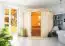 Sauna "Hanko" mit bronzierter Tür und Kranz - Farbe: Natur - 210 x 184 x 202 cm (B x T x H)