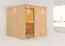Sauna "Aleksi" mit bronzierter Tür und Kranz - Farbe: Natur - 210 x 210 x 202 cm (B x T x H)