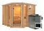 Sauna "Heline" SET mit bronzierter Tür & Ofen BIO 9 kW - 259 x 245 x 206 cm (B x T x H)