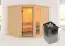 Sauna "Bjarki 3" SET mit bronzierter Tür & Ofen 9 kW Edelstahl - 231 x 196 x 198 cm (B x T x H)