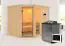Sauna "Bjarki 3" SET mit bronzierter Tür & Ofen BIO 9 kW Edelstahl - 231 x 196 x 198 cm (B x T x H)