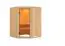 Sauna "Loran" mit bronzierter Tür - Farbe: Natur - 151 x 151 x 198 cm (B x T x H)