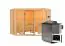 Sauna "Dilja" SET mit bronzierter Tür - Farbe: Natur, Ofen BIO 9 kW - 231 x 231 x 198 cm (B x T x H)