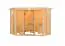 Sauna "Dilja" mit bronzierter Tür und Kranz - Farbe: Natur - 245 x 245 x 202 cm (B x T x H)