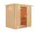 Sauna "Fynn" mit bronzierter Tür und Kranz - Farbe: Natur - 223 x 159 x 191 cm (B x T x H)