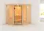 Sauna "Tjelvar 1" SET mit bronzierter Tür und Kranz - Farbe: Natur - 210 x 184 x 202 cm (B x T x H)
