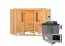 Infrarotkabine "Alvara" SET mit bronzierter Tür - Farbe: Natur, Ofen externe Steuerung easy 9 kW - 231 x 231 x 198 cm (B x T x H)