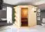 Sauna "Hanko" SET AKTION mit Kranz und graphitfarbener Tür - Farbe: Natur, Ofen BIO 9 kW - 210 x 184 x 202 cm (B x T x H)