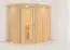 Sauna "Mika" mit Energiespartür und Kranz - Farbe: Natur - 165 x 210 x 202 cm (B x T x H)
