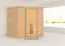 Sauna "Tjara 1" mit Energiespartür - Farbe: Natur - 193 x 184 x 209 cm (B x T x H)