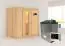 Sauna "Eeli" SET mit Energiespartür - Farbe: Natur, Ofen externe Steuerung easy 9 kW - 196 x 118 x 198 cm (B x T x H)