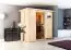 Sauna "Eeli" SET mit bronzierter Tür und Kranz  mit Ofen BIO 9 kW - 210 x 132 x 202 cm (B x T x H)