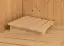 Sauna "Leevi" SET mit Klarglastür, Kranz & Ofen externe Steuerung easy 9 KW - 184 x 165 x 202 cm (B x T x H)
