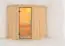Sauna "Mika" mit Klarglastür - Farbe: Natur - 151 x 196 x 198 cm (B x T x H)