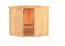 Sauna "Nooa" mit Klarglastür und Kranz - Farbe: Natur - 210 x 210 x 202 cm (B x T x H)