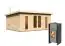 Saunahaus "Anni 4" SET A mit Holzofen, Farbe: Natur - 490 x 369 cm (B x T), Grundfläche: 18 m²