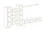 Wohnwand mit zwei Hängeschränke Balestrand 248, Farbe: Grau / Weiß - Abmessungen: 180 x 330 x 40 cm (H x B x T), mit Push-to-open Funktion
