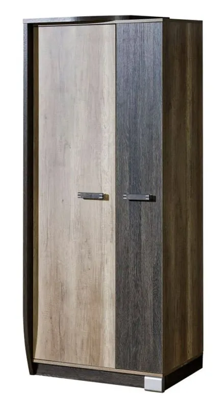 80 cm breiter Kleiderschrank mit 2 Türen | Farbe: Braun Abbildung