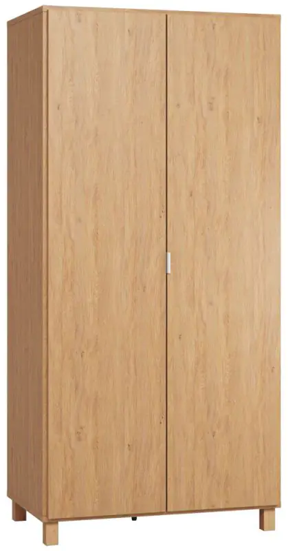 Drehtürenschrank / Kleiderschrank Averias 13, Farbe: Eiche - Abmessungen: 195 x 93 x 57 cm (H x B x T)