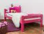 Einzelbett "Easy Premium Line" K1/2n, Buche Vollholz massiv rosa lackiert - Liegefläche: 90 x 200 cm
