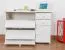 Schuhschrank Kiefer Holz massiv, Farbe: Weiß 62x90x40 cm