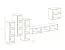 Wohnwand im schlichten Design Kongsvinger 85, Farbe: Eiche Wotan / Weiß Hochglanz - Abmessungen: 160 x 330 x 40 cm (H x B x T), mit LED-Beleuchtung