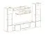Stylische Wohnwand mit Kamin Hompland 118, Farbe: Weiß / Schwarz - Abmessungen: 170 x 260 x 40 cm (H x B x T), mit Push-to-open Funktion
