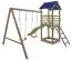 Spielturm S11A inkl. Wellenrutsche, Doppelschaukel-Anbau, Sandkasten und Holzleiter - Abmessungen: 330 x 360 cm (B x T)