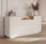 Kommode | Farbe: Beige / Eiche Cremona | 2 Drehtüren | inkl. LED-Beleuchtung | 5 Fächer | 176 x 40 x 83 cm | Push-to-open Funktion | Sideboard | 3 Schubladen