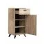 Schuhschrank mit einer Schublade Vracar 09, Farbe: Eiche Grau, drei Fächer, eine Tür, ABS-Kanten, Maße: 100,5 x 53,5 x 35 cm, Griffe & Beine: Schwarz