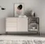 Sideboard | Kaschmir | inkl. LED-Beleuchtung | 3 Schubladen | Push-to-open Funktion | 160 x 40 x 86 cm | 4 Fächer | Kommode | 1 Glastür mit Aluminiumrahmen