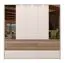 Kleiderschrank mit Spiegel Papauta 09, Farbe: Kaschmir / Eiche dunkel - Abmessungen: 226 x 232 x 60 cm (H x B x T)