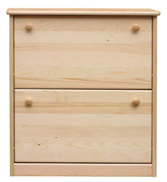 Schuhkipper Kiefer Holz massiv, Farbe: Natur 80x72x30 cm, Schuhschrank Schuhkommode Abbildung
